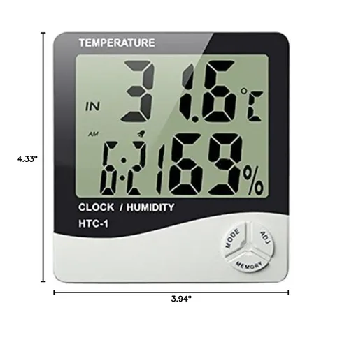 Vista 6 de Termo higrómetro de temperatura y humedad (rango de temperatura: 14°F a 122°F) para ambiente interior junto con certificado de calibración