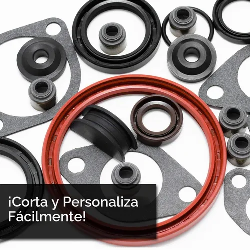 Vista 7 de .125" Caucho de silicona industrial de 1 pulgada x 10 pies Resistente a la temperatura, versátil, duradero y flexible Resistente a la intemperie