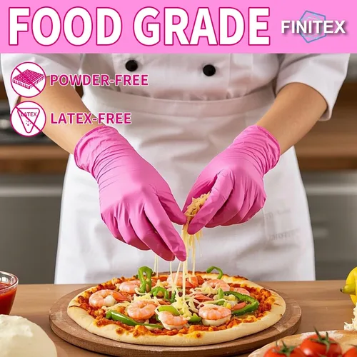 Vista 3 de FINITEX Nitrile Disposable Latex-Free Gloves - 3.5mil 100/1000PCS Powder-Free Latex Free Cleaning Medical Exam Food Gloves