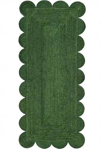 Vista 11 de Alfombra de Área de Yute Festoneada Alfombra de Yute Boho Alfombra Costera Festoneada, Gris Pardo Oscuro 2'x3' Gris topo oscuro
