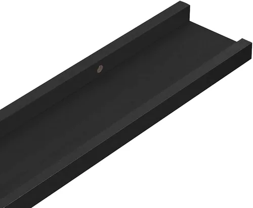 Vista 9 de Black Floating Shelves Set of 4, Wall Mounted MDF Shelves with Matte Finish for Living Room, Bedroom Decor Display