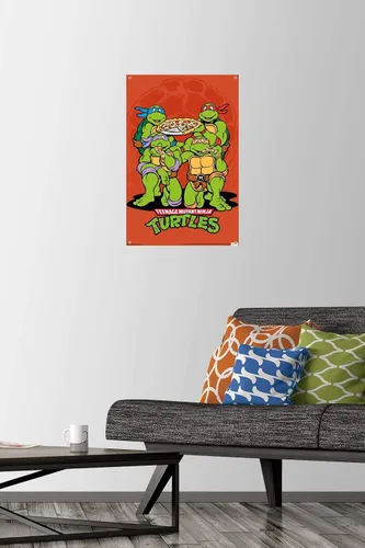 Vista 2 de Trends International Nickelodeon Teenage Mutant Ninja Turtles - Póster de pared de pizza, 14.725 x 22.375 pulgadas, paquete de póster premium