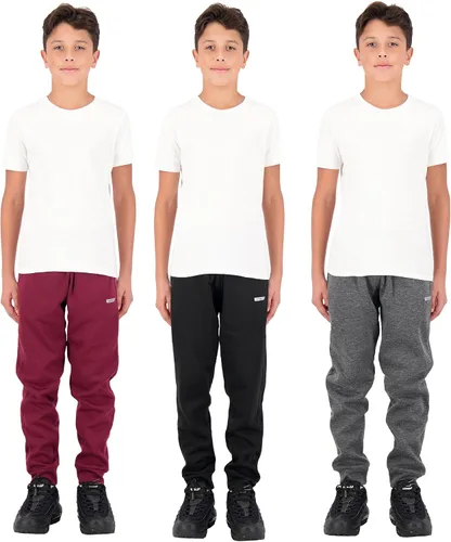 Vista 2 de Hind Boys - Paquete de 3 pantalones deportivos de vellón y tricot, con bolsillos para atletismo y atuendo casual.