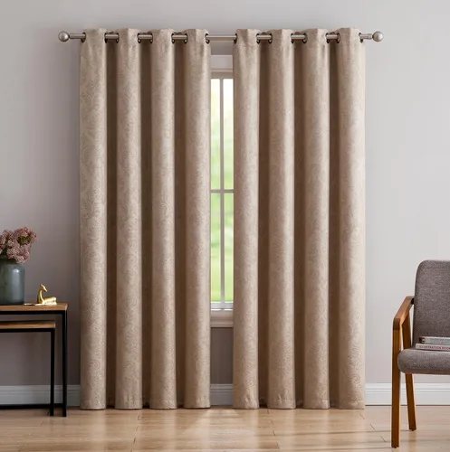 Vista 9 de LinenZone Par de Cortinas de Dormitorio Azul Verde Azulado. Estas Cortinas Opacas de Decoración Moderna son una Gran Opción como Cortinas de Ventana