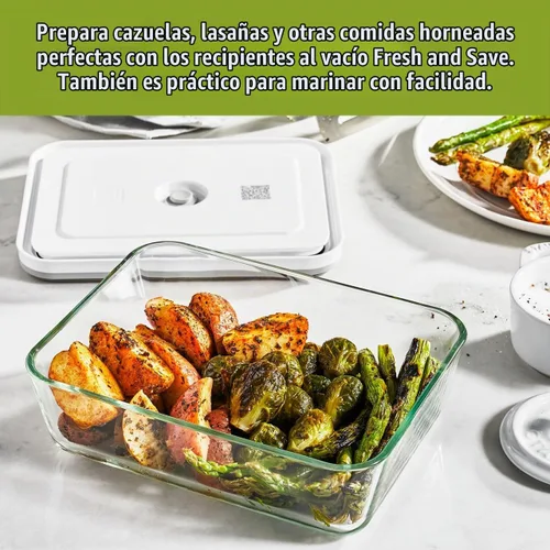 Vista 2 de ZWILLING Fresh & Save Recipiente sellador al vacío mediano, cacerola con tapa, bandeja para brownies, bandeja para lasaña, bandeja para pizza, 9.5 x