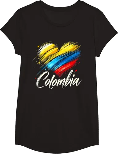 Vista 6 de Camiseta de orgullo colombiano con corazón de la bandera de Colombia