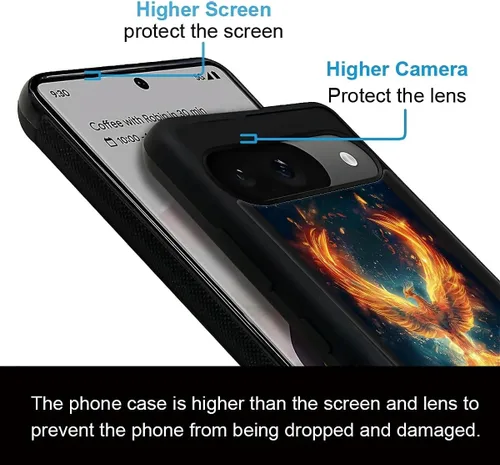 Vista 1717 de Compatible con Google Pixel 4A 5G Mobile Case Creative Acrylic Panel trasero Silicona Protección Grip especialmente diseñado para Google Pixel 4A 5G