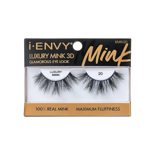 Vista 24 de i-ENVY Pestañas postizas de lujo de la colección de visón, pestañas 100% de visón real, aspecto glamoroso, pestañas de máxima esponjosidad 3D ángulo
