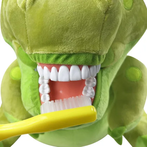 Vista 2 de Muñeco de peluche de hada dental, presentación de salud bucal, marioneta, diente de cocodrilo, de hada, educativa, de gran tamaño, con dientes
