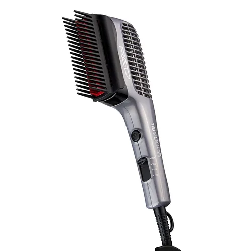 Vista 3 de RED by KISS 1875 - Estilizador de cabello iónico de cerámica con púa desenredante, peine profesional de secado rápido, 4 ajustes de calor/velocidad