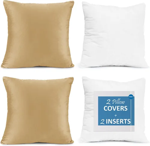 Vista 44 de Nestl Juego de 2 rellenos de almohada con terciopelo suave y sólido, juego de fundas de almohada cuadradas decorativas para sofá, automóvil Azul