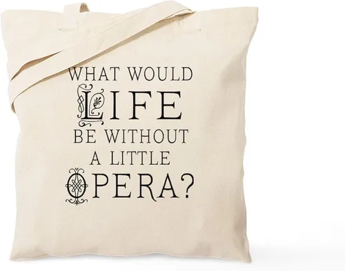 Vista 16 de CafePress Acerca de Opera Tote Bag Bolsa de compras reutilizable de lona beige natural
