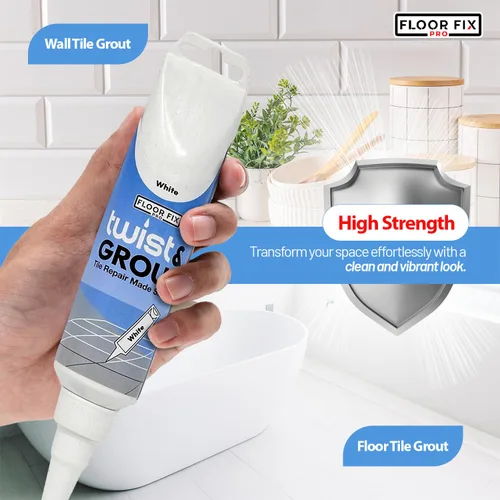 Vista 5 de Floor-Fix Pro Twist & Grout Kit de reparación – Reparación de lechada impermeable premezclada & Alternativa de bolígrafo de pintura de lechada