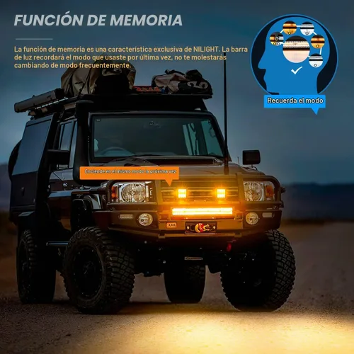 Vista 5 de Nilight Barra de luz LED de 22 pulgadas, 480 W, 2 módulos de luz de 4 pulgadas, 60 W, estroboscópico blanco ámbar, 6 modos, función de memoria Ámbar