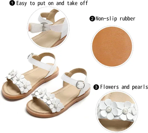 Vista 6 de GINFIVE Sandalias para niñas pequeñas, zapatos de verano para niñas pequeñas