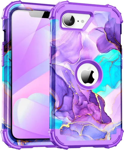 Vista 8 de Funda para iPhone Air, tres capas de alta resistencia a prueba de golpes, híbrida de plástico duro, funda protectora de goma de silicona suave