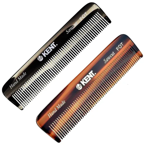 Vista 10 de KENT A FOT Peine de bolsillo hecho a mano para hombres, peine de pelo de dientes finos para peinados diarios, barba y bigote, uso seco