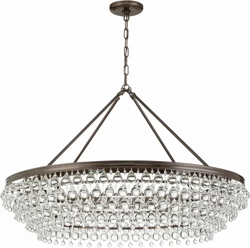 Vista 9 de Crystorama Calypso - Lámpara de araña dorada vibrante con forma de lágrima de cristal de 25 pulgadas