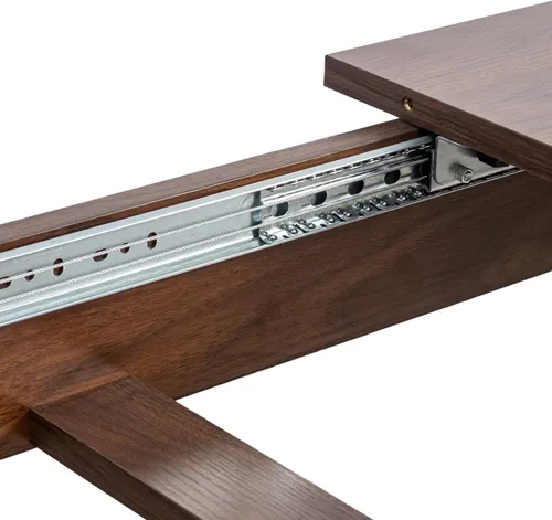 Vista 9 de WILLIAMSPACE Mesa de comedor extensible de madera de 106 pulgadas para 8 a 12, mesa de cocina rectangular rústica de campo, mesa de comedor grande