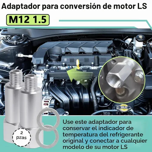 Vista 2 de Adaptador de sensor de temperatura de agua refrigerante de 2 piezas