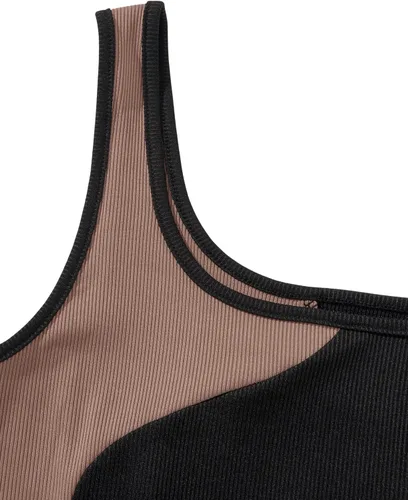Vista 3 de Verdusa Body ajustado sin mangas con cuello redondo y bloques de color para mujer