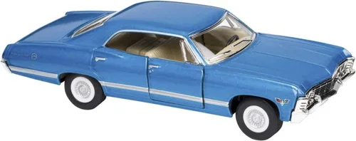 Vista 2 de KiNSMART - Modelo a escala 1/43 compatible con Chevrolet Impala 1967 (azul)