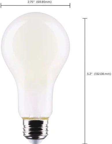 Vista 4 de Satco S12445 Bombilla LED de filamento A21 de alto lúmenes, repuesto de 125 W, blanco, 17 vatios