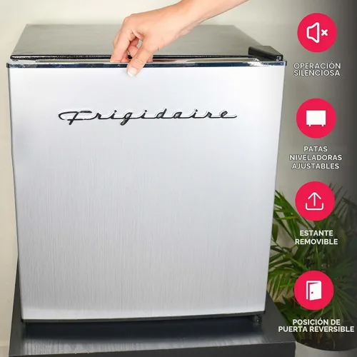 Vista 3 de Frigidaire Mini refrigerador EFR182 de acero inoxidable de 1.6 pies cúbicos. Perfecto para el hogar o la oficina. Serie Platinum, 1.8