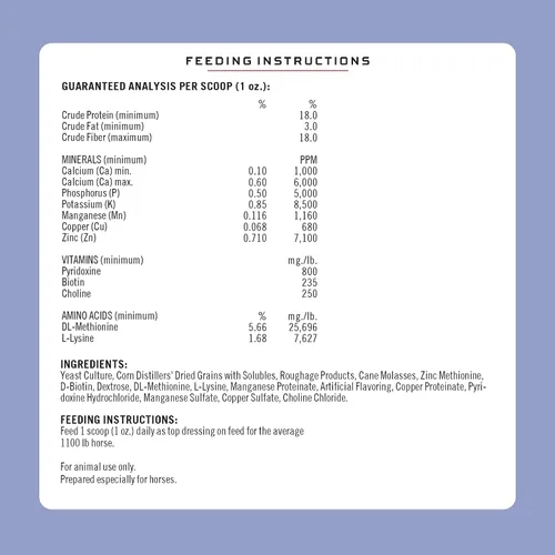 Vista 6 de Formula 707 Hoof Health Suplemento equino Bolsa de 5 libras – 80 porciones – Biotina, aminoácidos y minerales para mejorar y apoyar las pezuñas