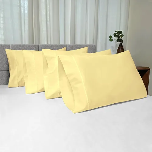 Vista 130 de Juego de 2 fundas de almohada de 100 % algodón puro, tamaño King, color plateado, lujosas fundas de almohada de algodón de fibra larga de 400 hilos