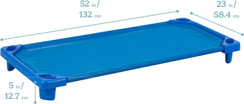 Vista 2 de ECR4Kids Cama/catre estándar para niños pequeños (Paquete de 6), Azul, 1