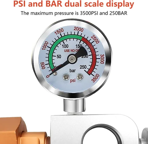Vista 4 de Adaptador de recarga de CO2 para refrescos, adaptador de llenado con manómetro y válvula de alivio de presión, recarga de corriente para Soda