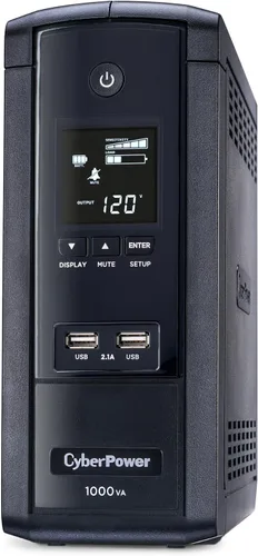 Vista 2 de Ordenador de escritorio brg1500avrlcd CyberPower, con salida ups, puertos avr, lcd, usb Negro