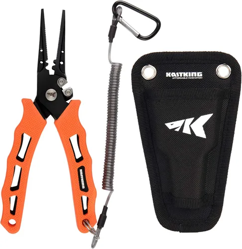 Vista 15 de KastKing Cutthroat - Alicates de pesca de 7 pulgadas con anillo dividido, herramientas de pesca de acero inoxidable 420, equipo de pesca resistente