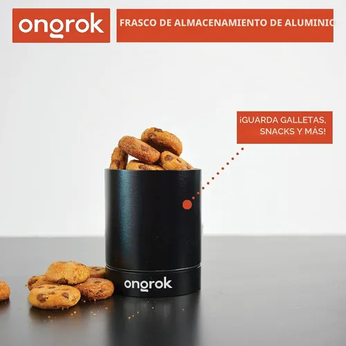 Vista 5 de ONGROK Recipiente de almacenamiento de aluminio, 6.1 fl oz, tarro a prueba de aire para preservar el olor y el aroma