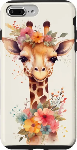 Vista 12 de Cute Giraffe with Flowers Giraffe Floral Case for iPhone 17