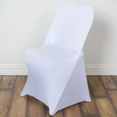 Vista 2 de BalsaCircle - 50 fundas para sillas plegables elásticas de elastano blanco para fiestas, bodas, decoración de ropa de cama, comedor, ceremonia