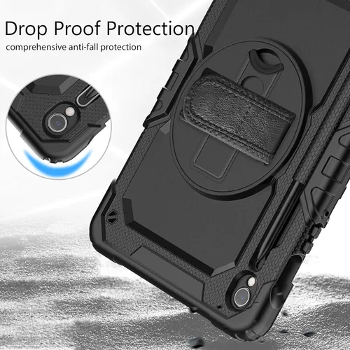Vista 6 de Gylint Funda giratoria de 360° para Samsung Galaxy Tab S10 Lite / S10 FE / S9 FE 5G 10.9 pulgadas, funda con protector de pantalla, correa de mano