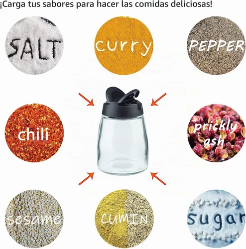 Vista 2 de MILEKE Salero y pimentero, recipientes para condimentos a prueba de humedad 150ML, paquete de 2
