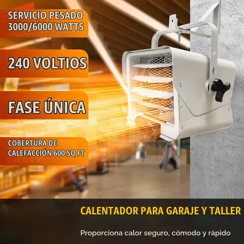 Vista 3 de Dr. Infrared Heater DR-966 Calentador Comercial de Garaje de Taller Cableado de 240 Voltios, 3000 Vatios / 6000 Vatios