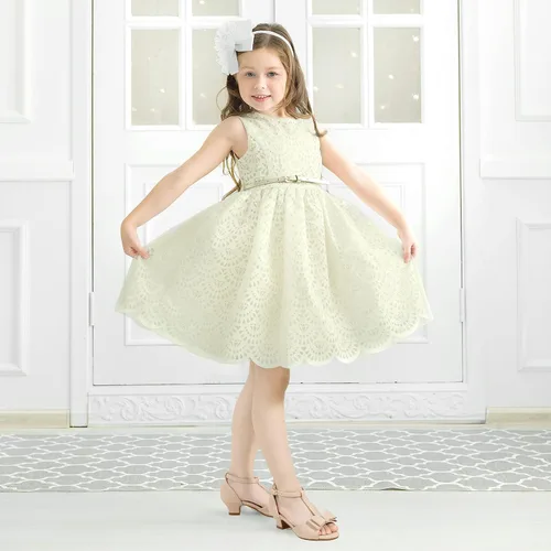 Vista 5 de PANDANINJIA Lilly Zapatos de vestir para niñas con tacón y correa en T, puntera abierta, lazo para niños pequeños y grandes, zapatos para niñas