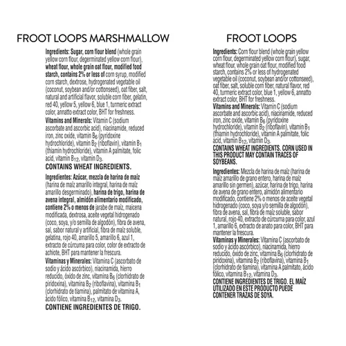 Vista 3 de Kellogg's Froot Loops - Cereal para desayuno frío, sabor a frutas, aperitivos de desayuno con vitamina C, paquete variado (4 cajas)