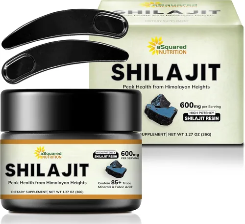 Vista 2 de Resina Shilajit pura del Himalaya para hombres y mujeres, 600 mg, suplemento de extracto natural con más de 85 minerales traza y ácido fúlvico