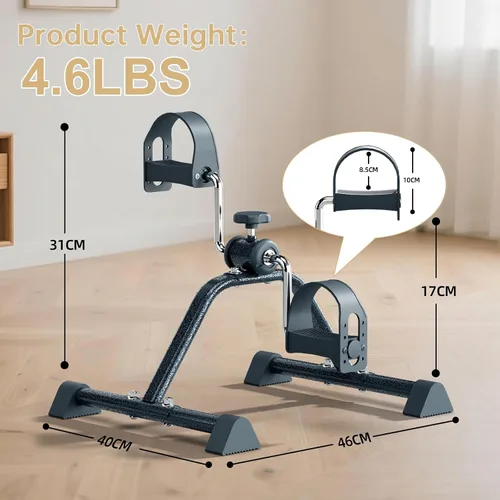 Vista 5 de Under Desk Elliptical & Mini Exercise Bike – Seated Leg Exerciser & Pedal Machine for Seniors Arm & Leg Workout, with Non-Slip Covers & Multiple