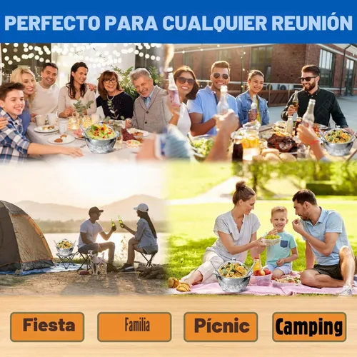 Vista 6 de LIMOEASY Tazón para ensalada helada, tazón grande de 4.5 Qt para servir frío con tapa para fiestas, tazones de hielo para mantener frías
