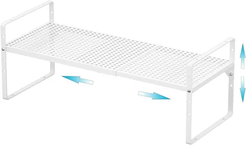 Vista 12 de iPEGTOP Estante organizador de estante de almacenamiento expandible para gabinete, estante de especias de metal apilable de acero resistente, altura