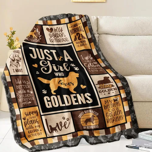 Vista 4 de Manta de regalo Golden Retriever para mujer, el mejor regalo para los amantes de los Golden Retriever, manta decorativa Goldens Retrievers de 60 x