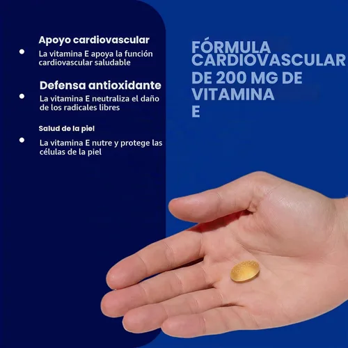 Vista 4 de GNC Vitamina E 200 mg, apoya el sistema cardiovascular saludable, 100