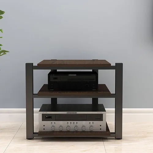Vista 8 de Soporte para medios AV, estantería audiovisual, gabinete estéreo, torre de estante de audio, gabinete de consola de reproductor de discos, estantes
