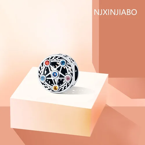 Vista 2 de NJXINJIABO 925 Sterling Silver Flower Charms for Bracelets and Necklaces Summer Fruit Dangle Pendants Beads Charms Jewelry Gift for Women Girls